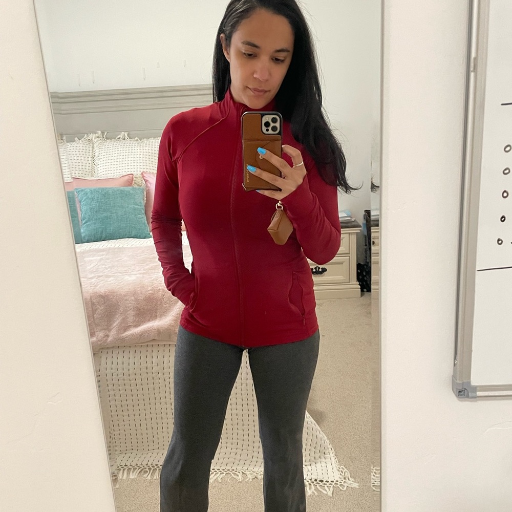 Fabletics Burgundy Performance Jacket - image 2